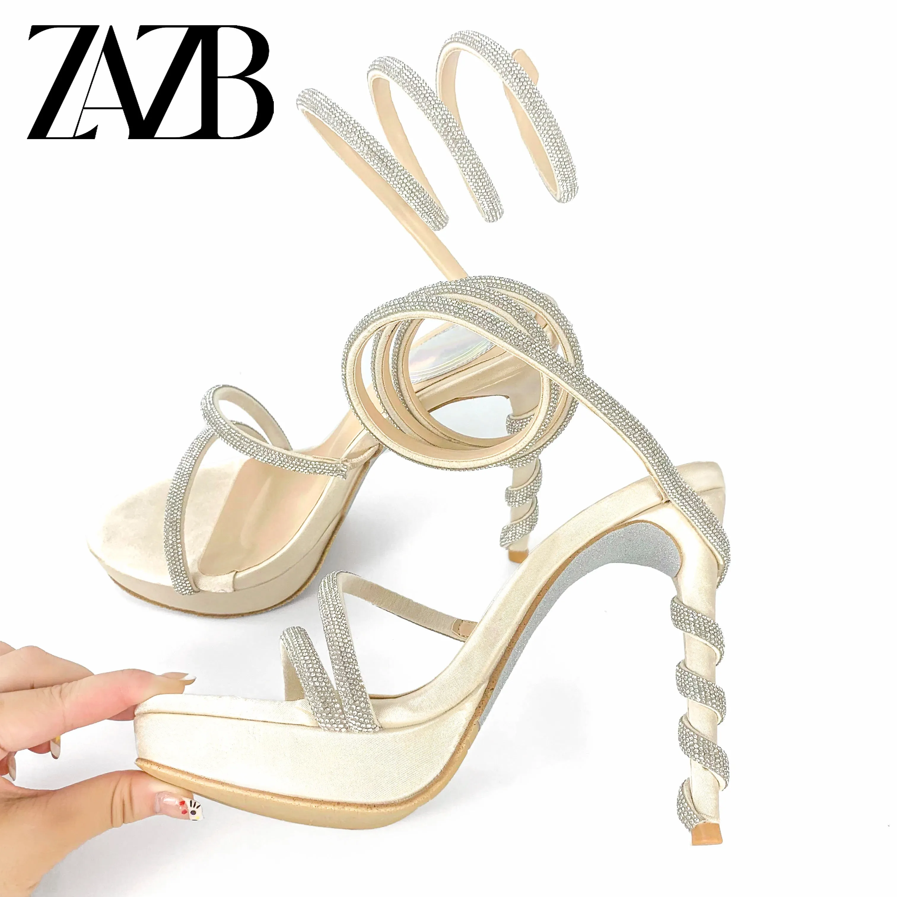 مجموعة اروين التجارية ARWEN&AJH GROUP  2024 European New design formal sexy Women's high heel Sandals wedding shoes  narrow strap cross belt for ladies