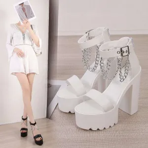 14cm Chunky Heel Waterproof Platform Pole Dance High Heels