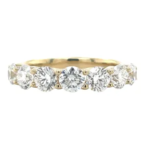 14ct Yellow Gold Seven Stone 1.98ct Laboratory Grown Diamond Ring