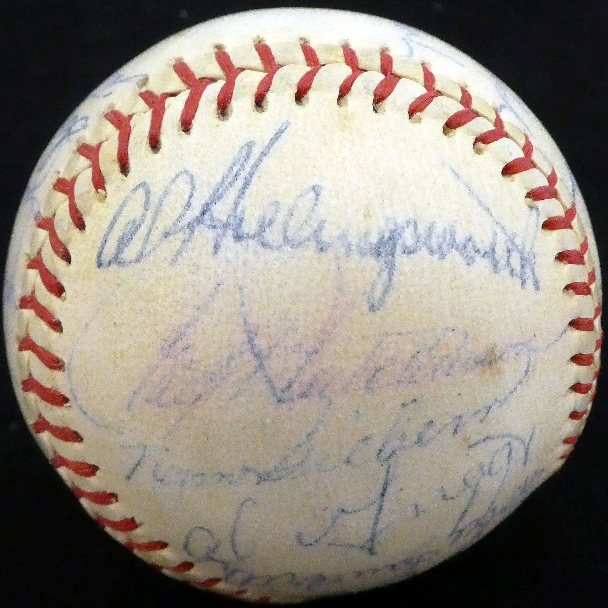 1956 Spring Training Autographed Official League Baseball With 27 Total Signatures Including Stan Musial & Fred Hutchinson Beckett BAS #A52661