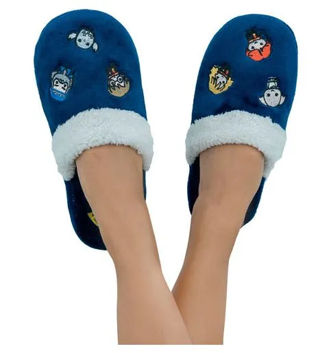 2 x Mens Womens Harry Potter Kawaii Slippers Dark Blue & Grey