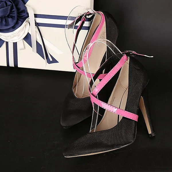 58cm Women Shoe Decoration Cross-tie Belt Strap