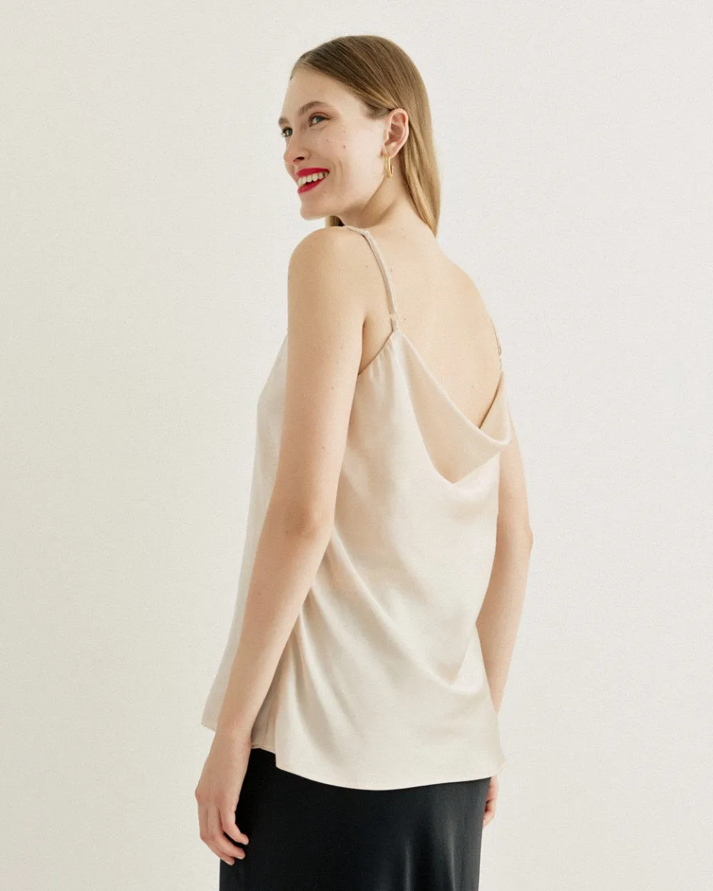 Access Strappy Draped Top Vanilla