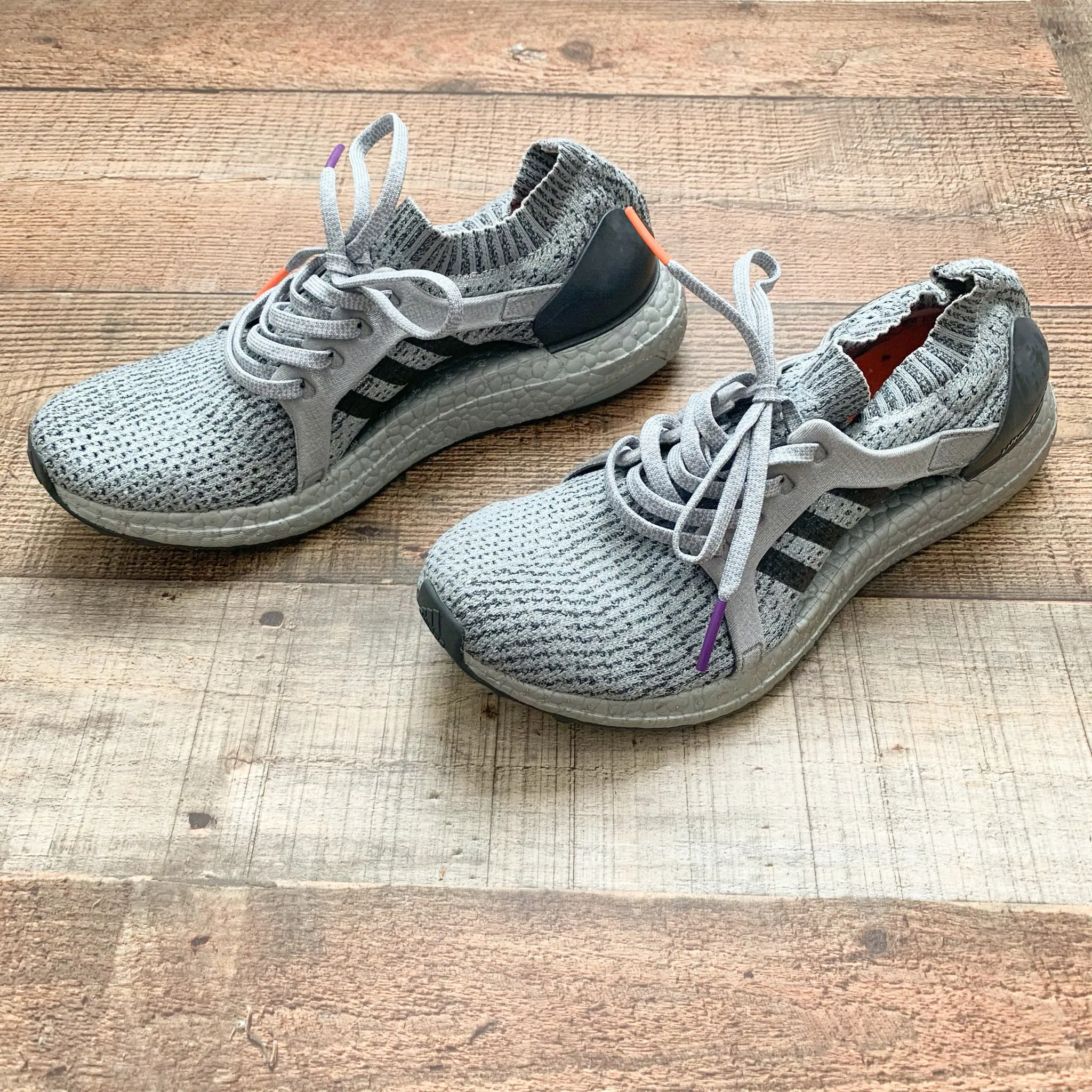 Adidas Ultra Boost Grey and Black Metallic Running Shoes- Size 7.5 (LIKE NEW)