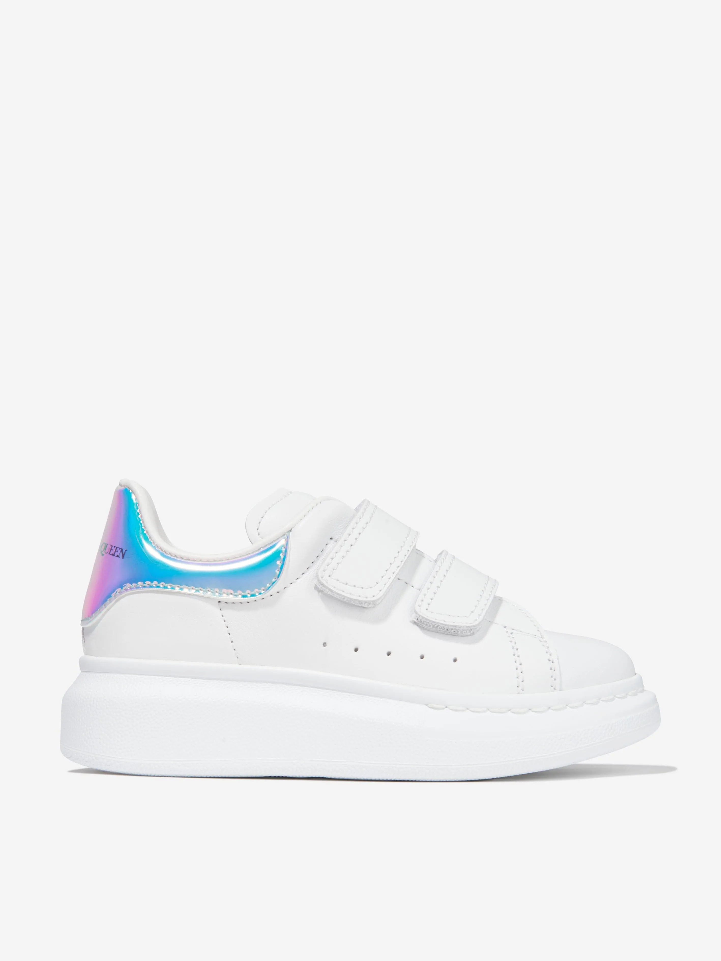 Alexander McQueen Kids Leather Iridescent Velcro Trainers