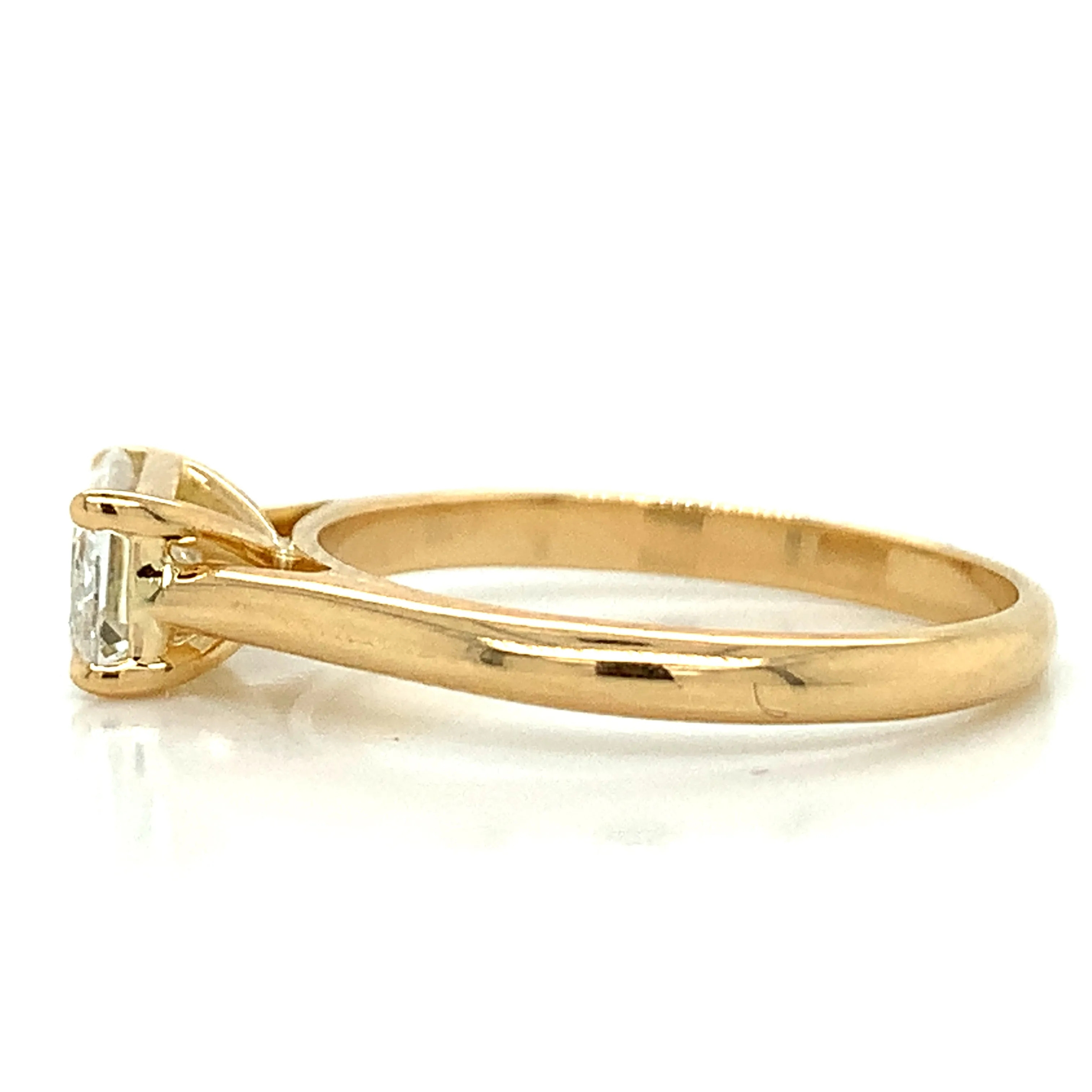 Alicia - 18ct Yellow Gold 1ct Laboratory Grown Horizontally Set Emerald Cut Diamond Engagement Ring