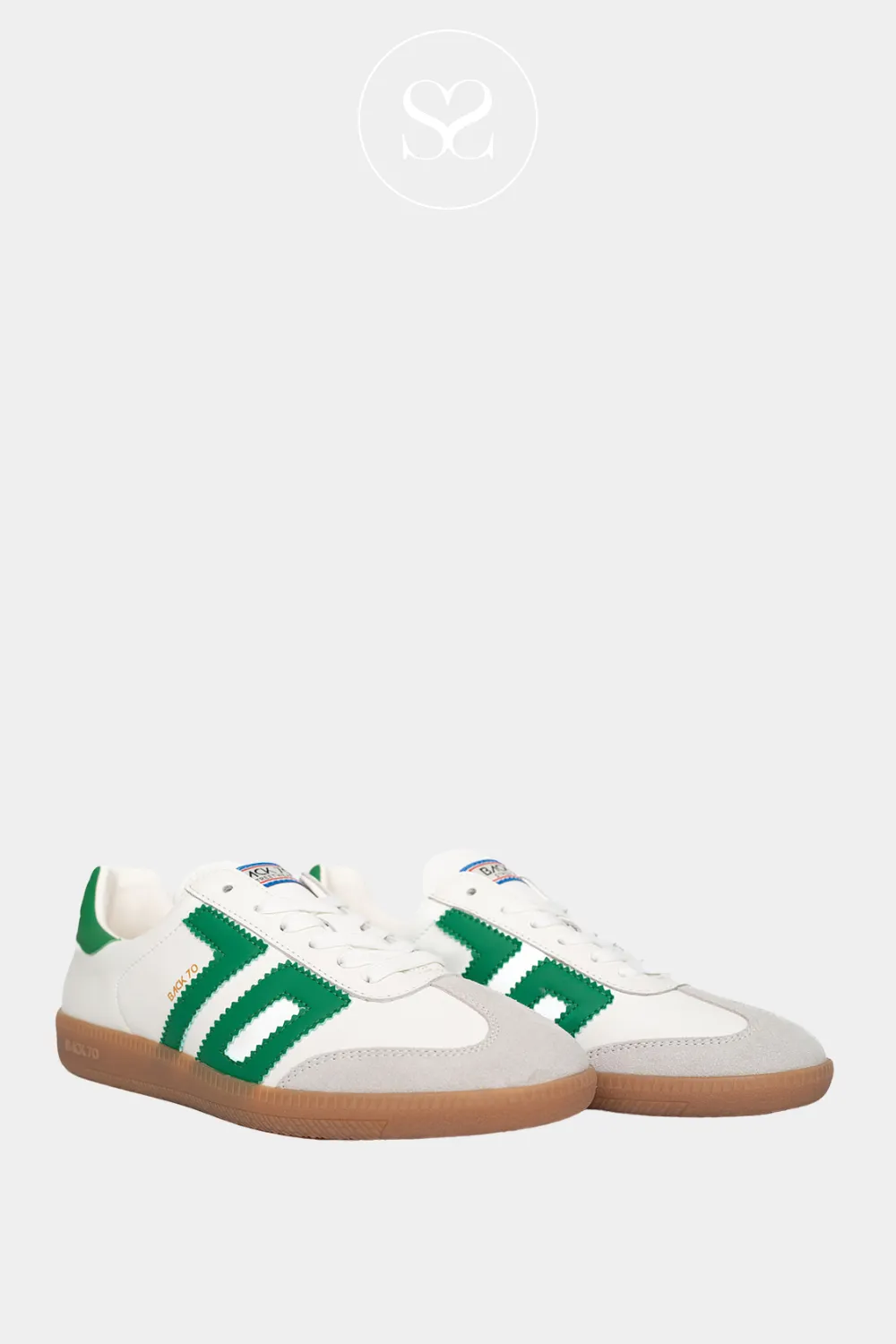 BACK 70 CLOUD GREEN AND WHITE LEATHER TRAINERS