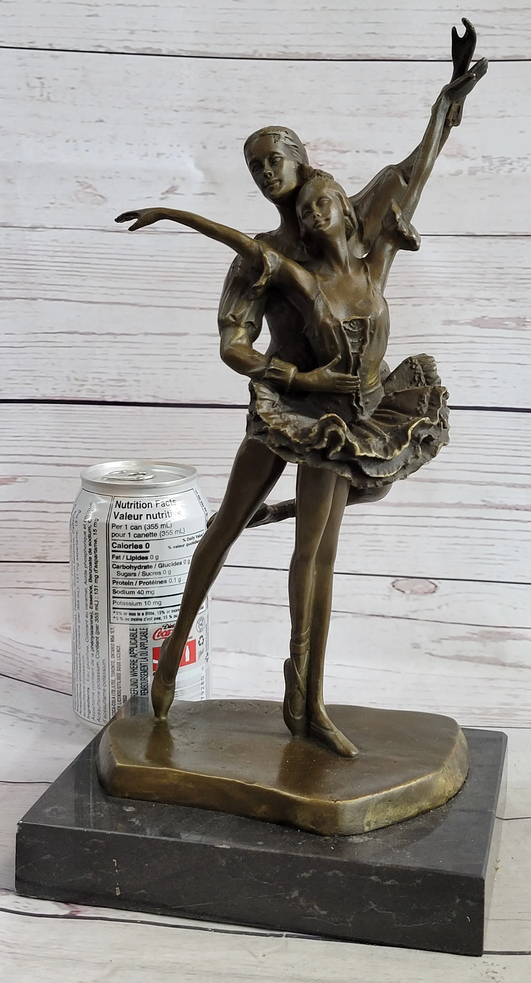 Ballet Dancers Male & Female Ballerina Dancing Bronze Statue Sculpture Original Art