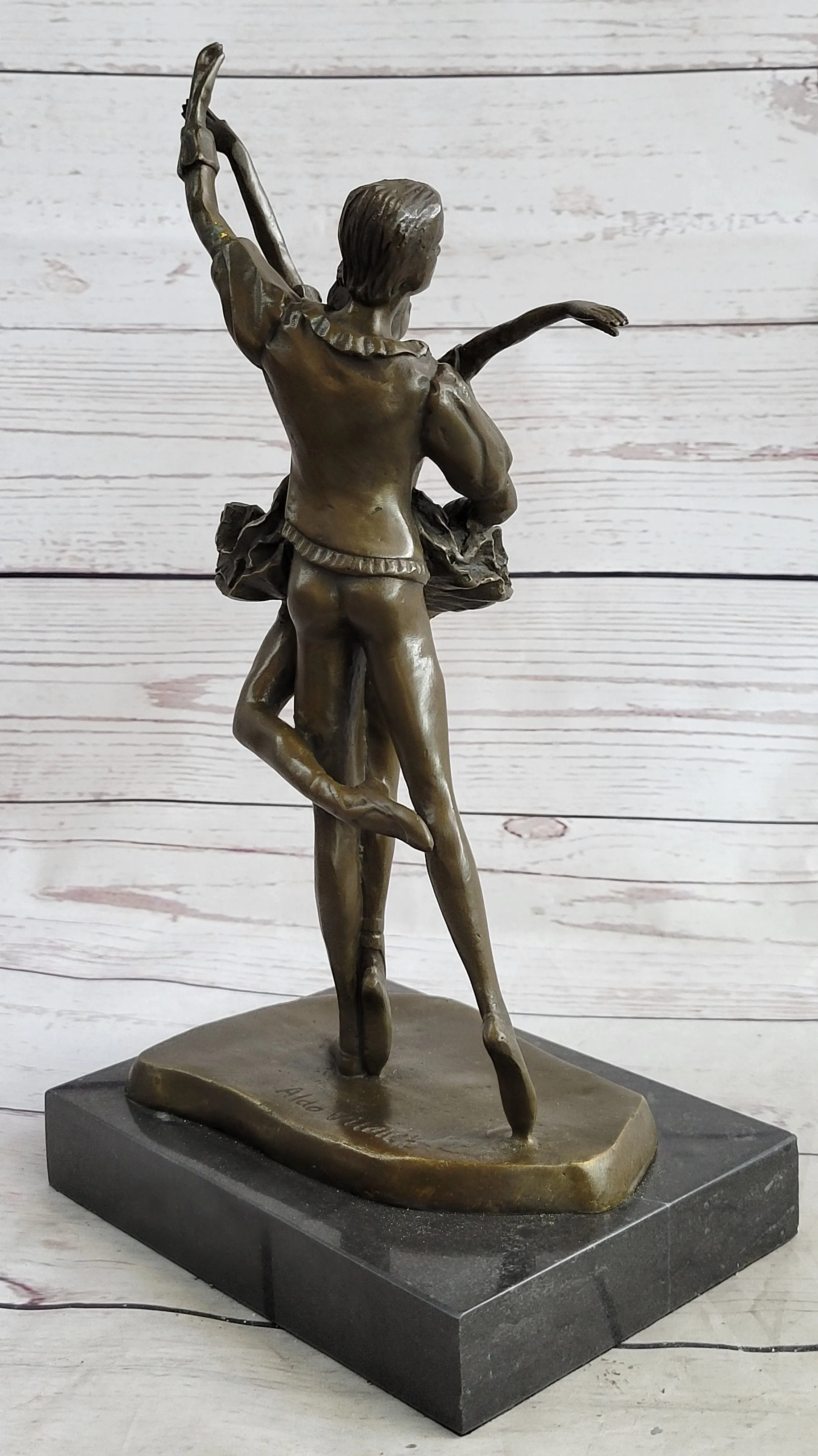 Ballet Dancers Male & Female Ballerina Dancing Bronze Statue Sculpture Original Art