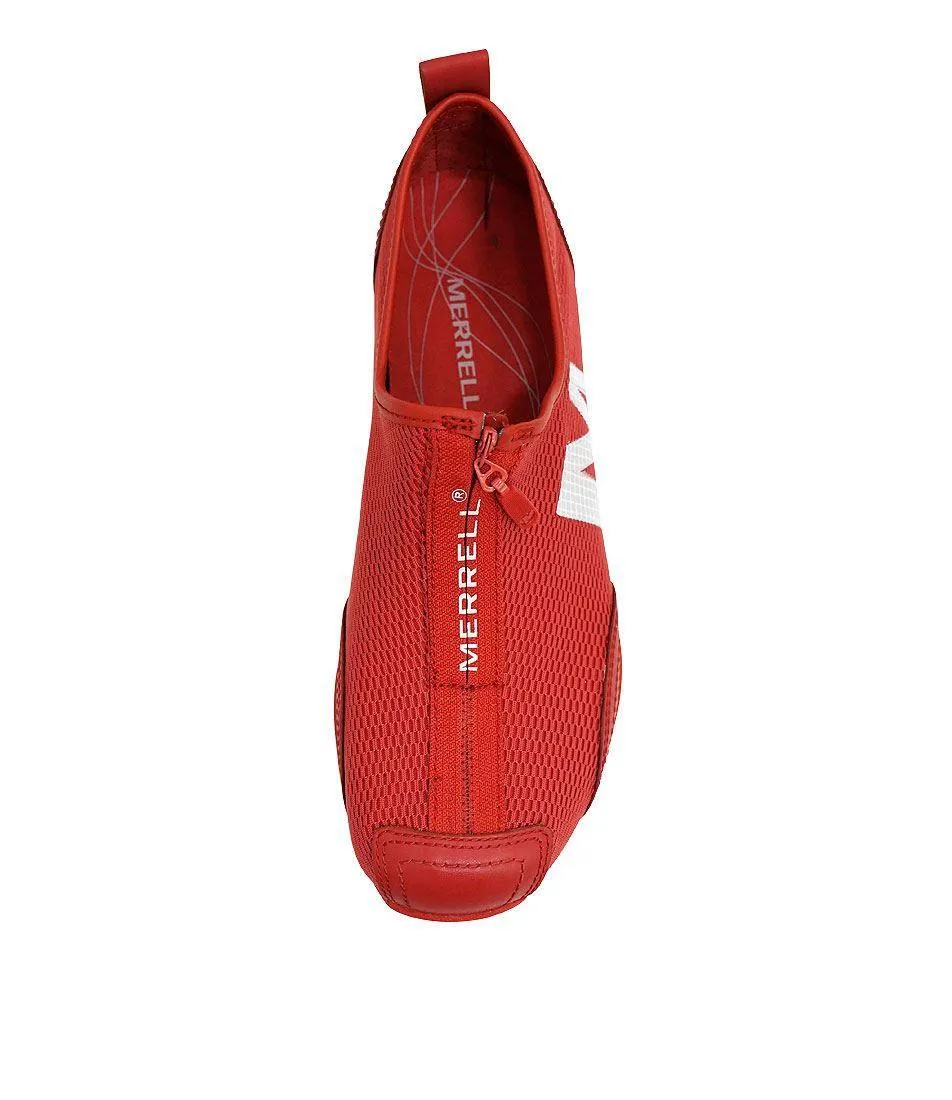 Barrado Red Fabric Sneakers