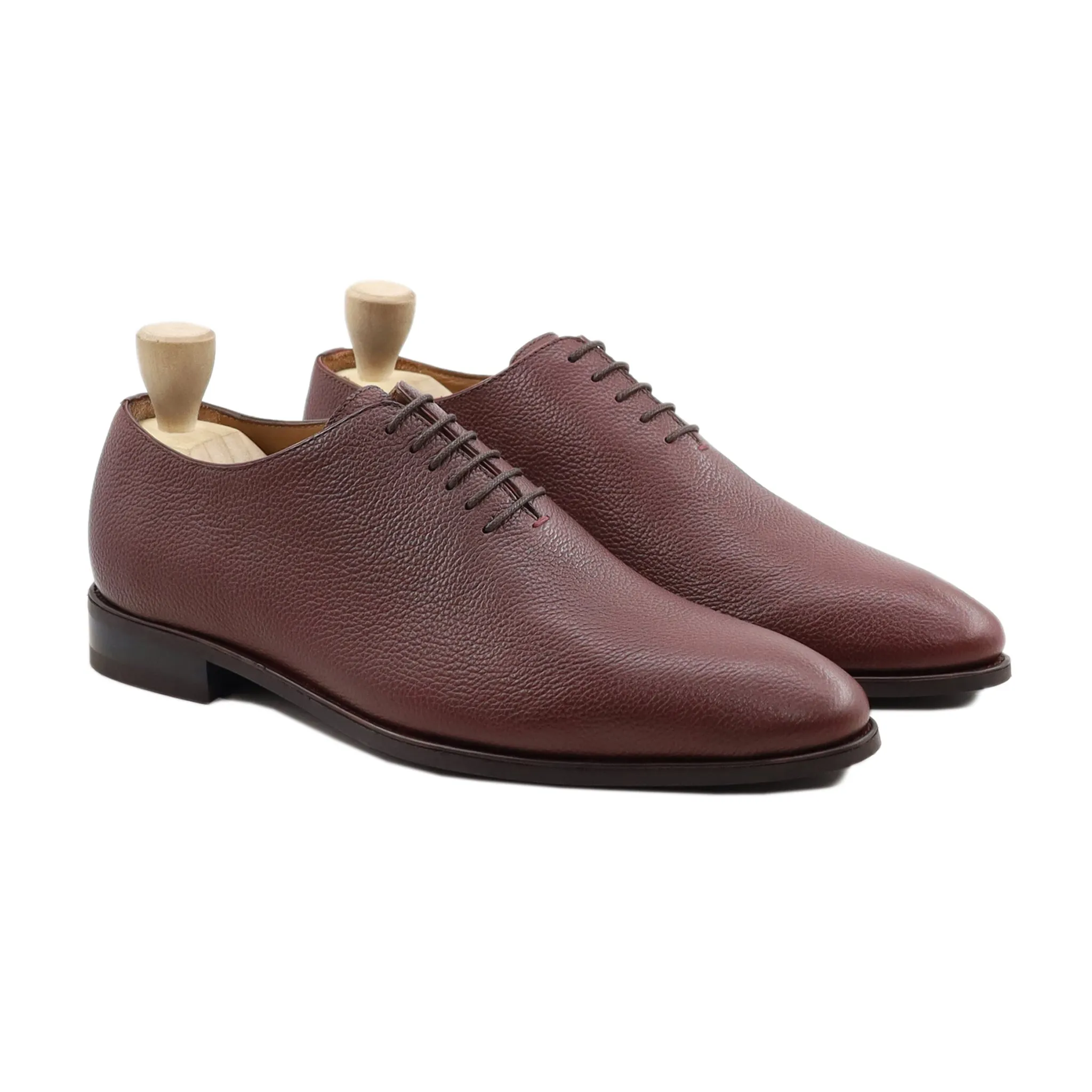 Bauska - Men's Oxblood Pebble Grain Leather Wholecut Shoe