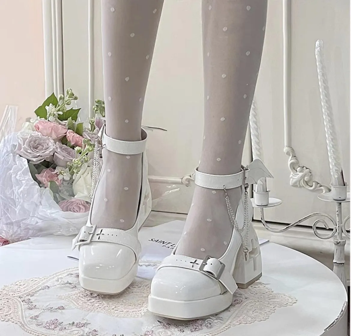 (BFM)Bingo Lulu~Late Century Sweetheart~Punk Lolita High Heels Mary Jane Lolita Shoes