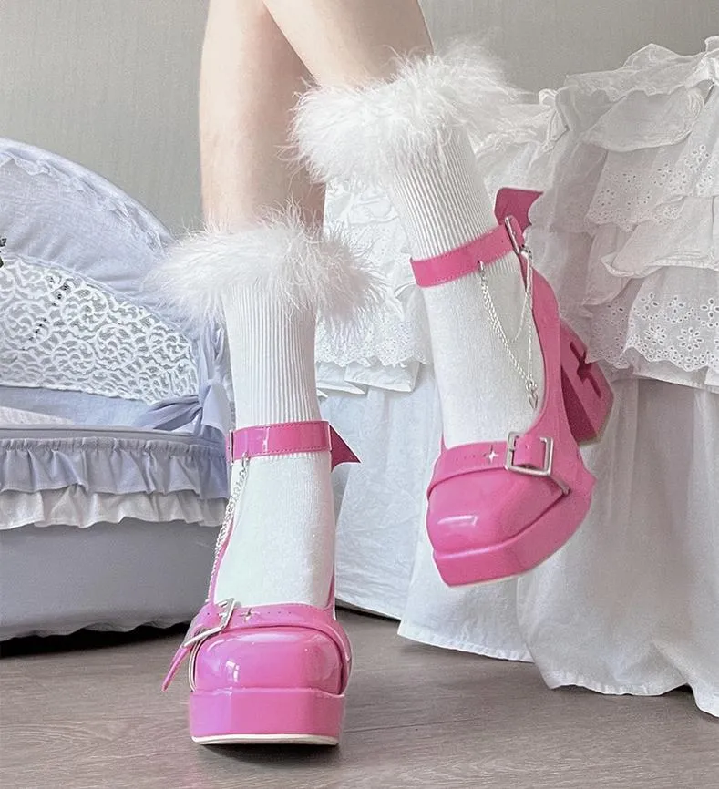 (BFM)Bingo Lulu~Late Century Sweetheart~Punk Lolita High Heels Mary Jane Lolita Shoes