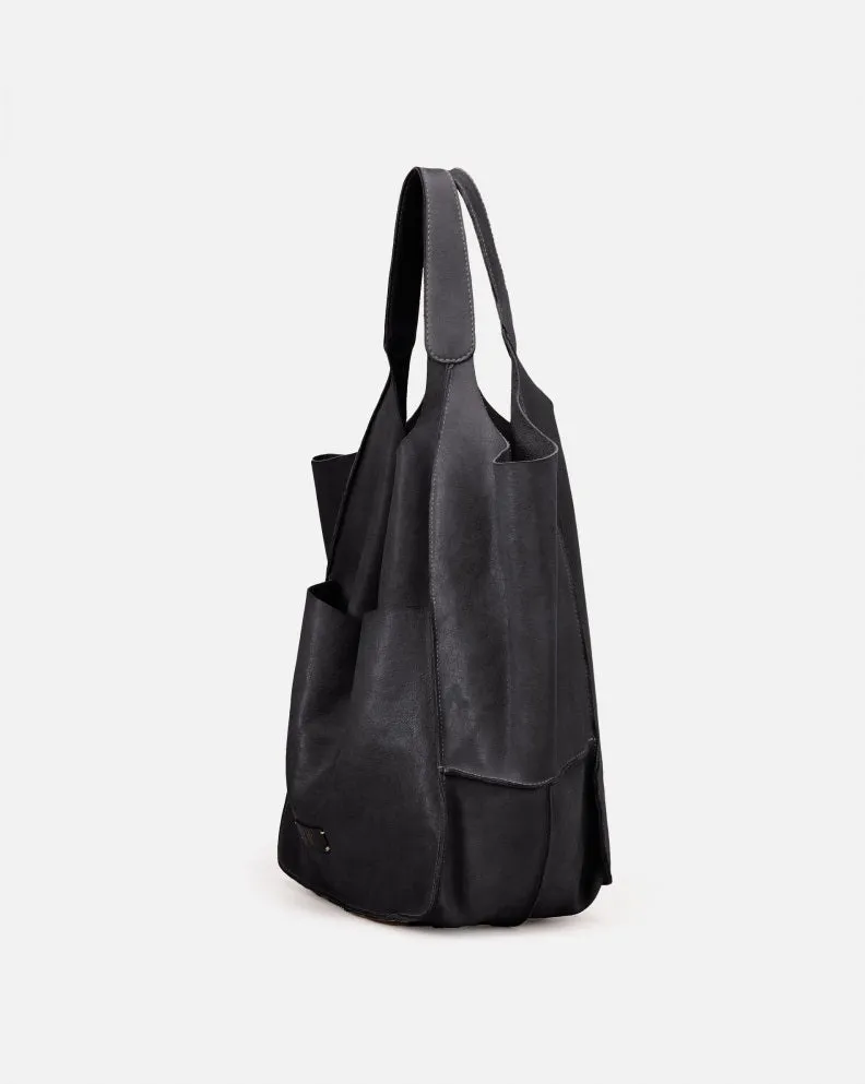 Biba Homer Leather Shopper Bag Black