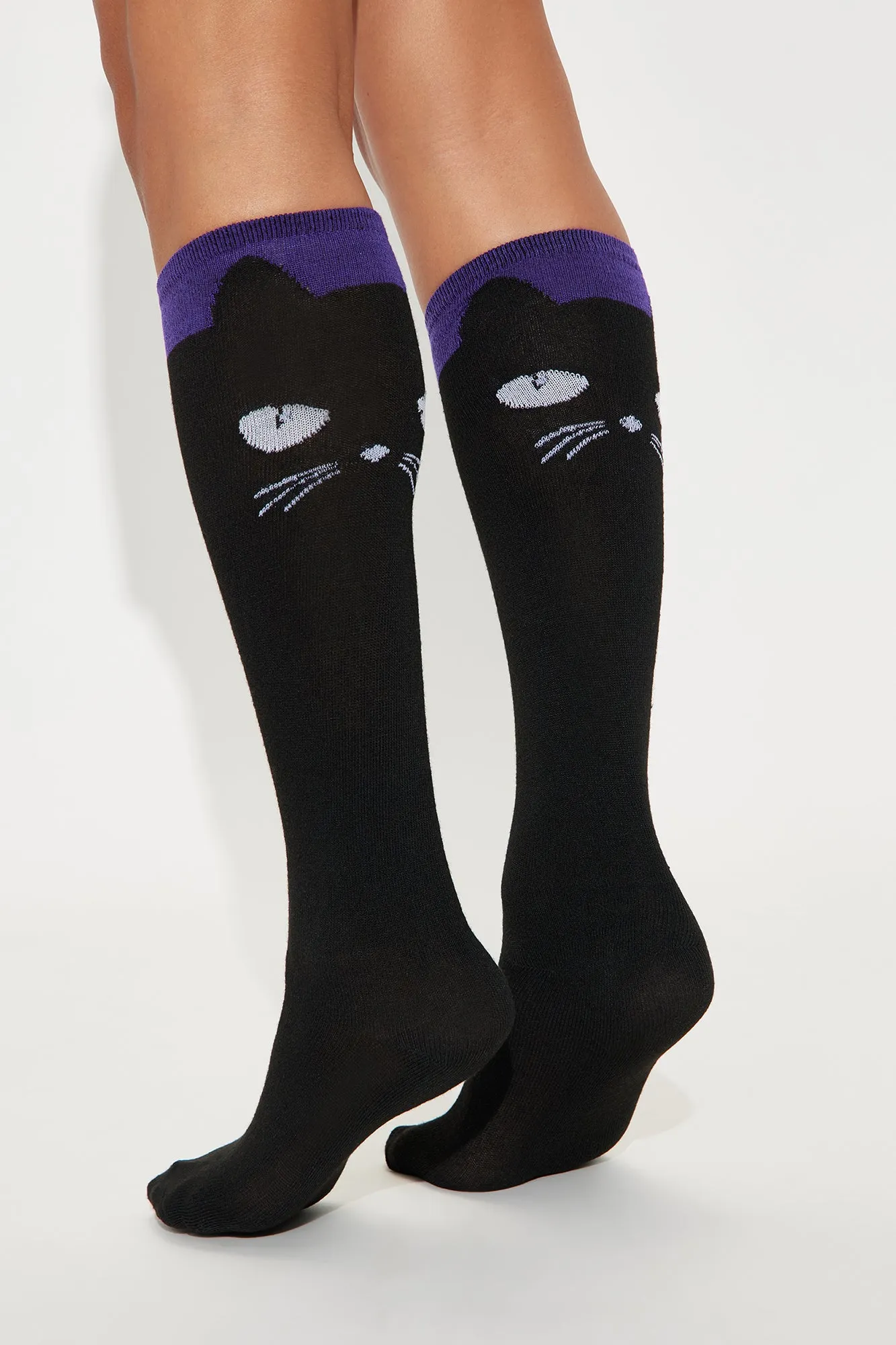 Black Cat Glow In The Dark Socks - Black/combo