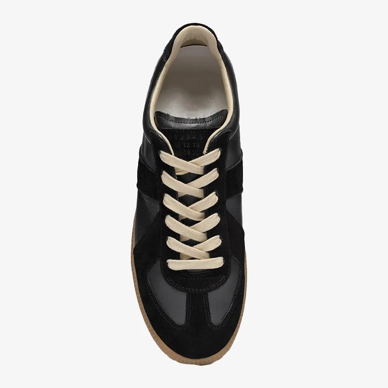 Black Leather and Suede Sneakers