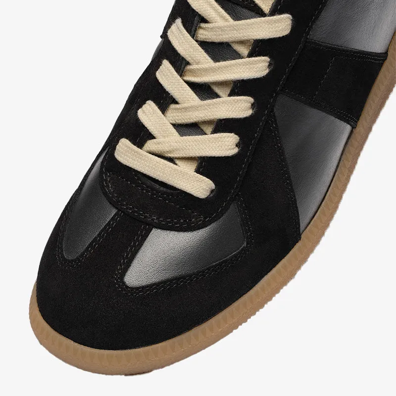 Black Leather and Suede Sneakers