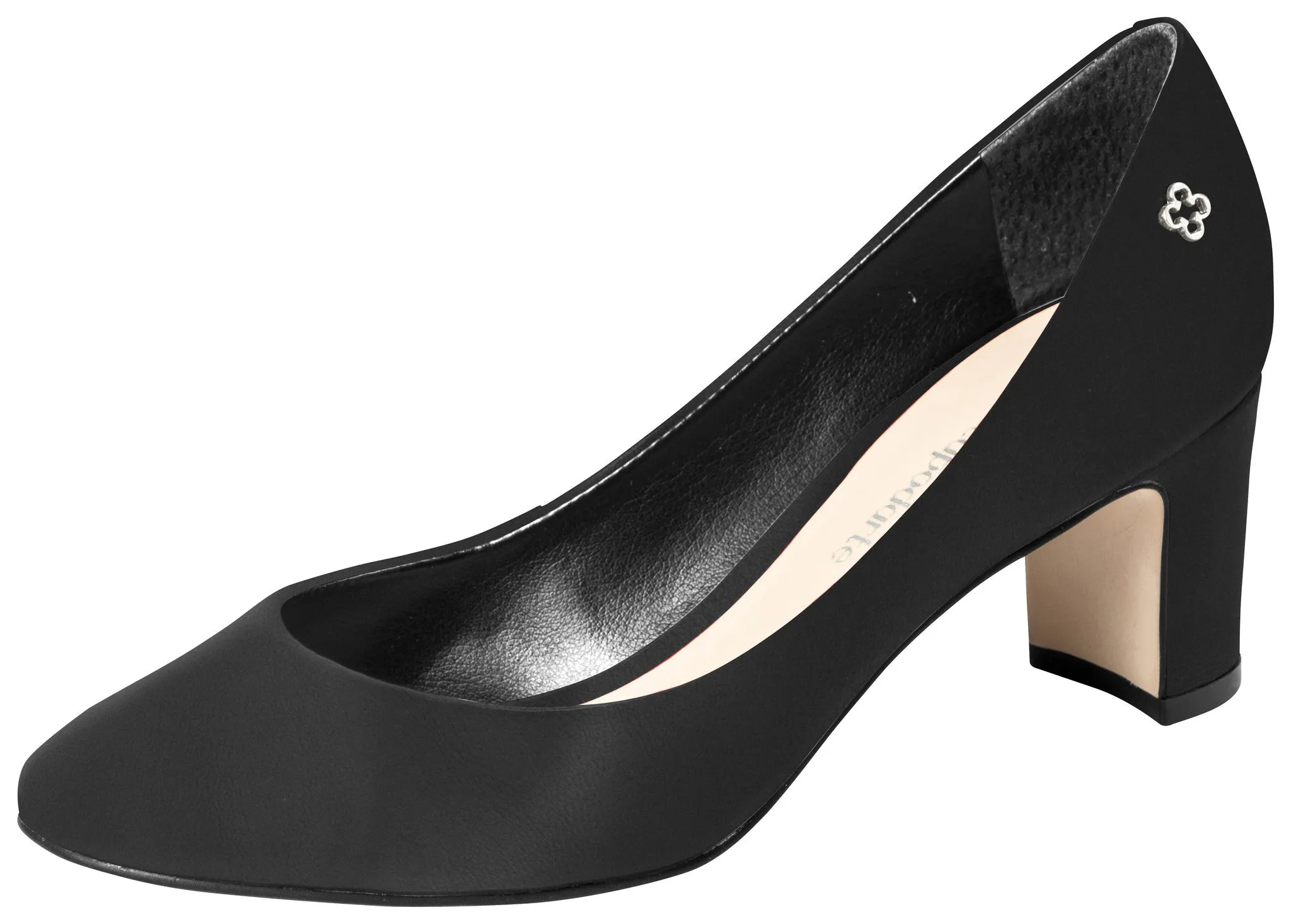 Black Leather Scarpin Medium Heel - Capodarte