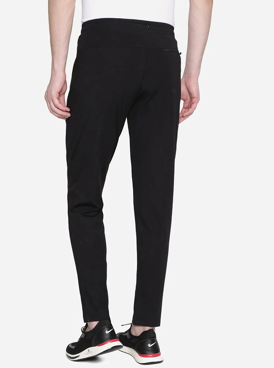 Black Solid Slim Fit Track Pant | JadeBlue