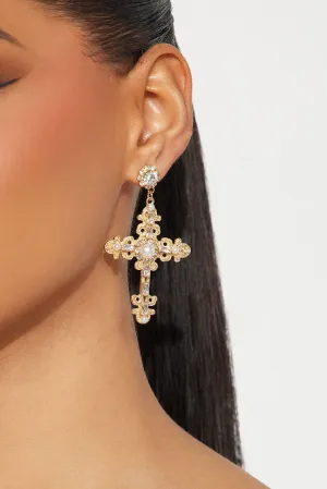 Blessed And Fabulous Earrings - Gold