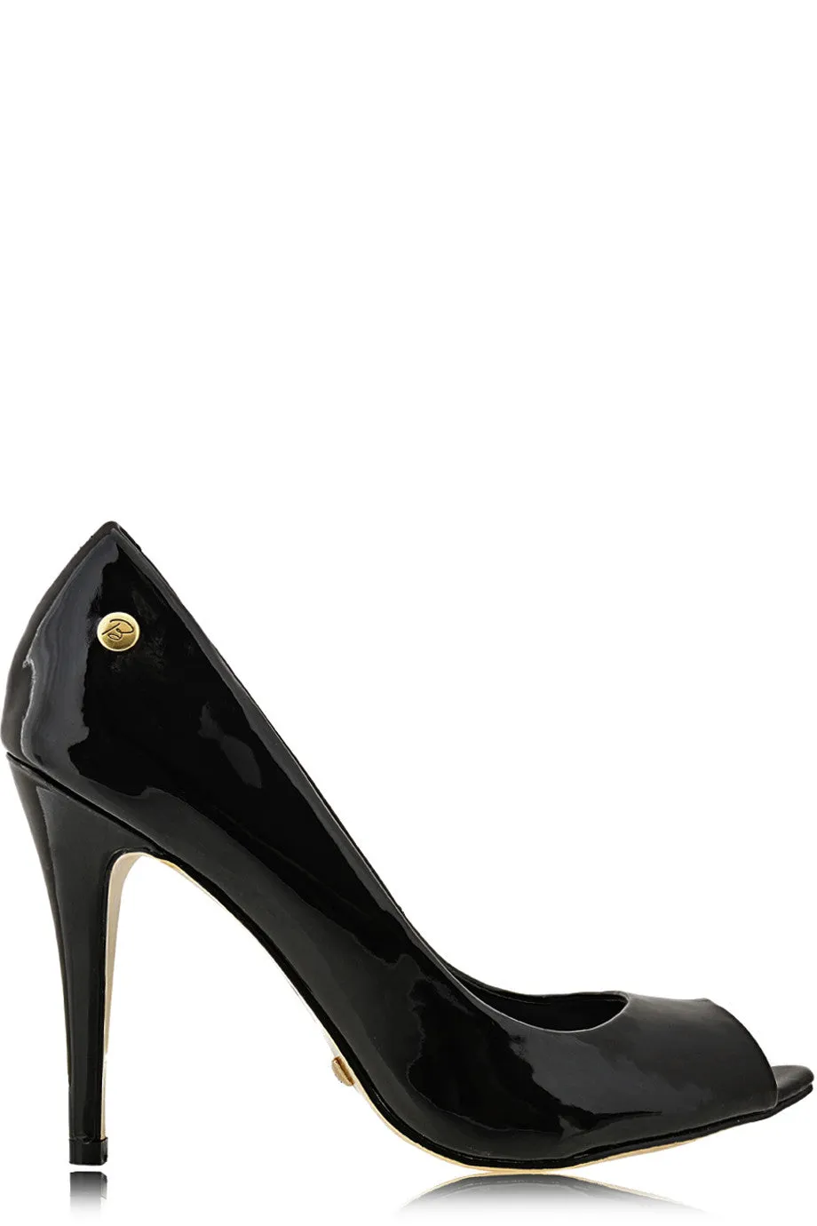 BLINK LANE Black Patent Peep Toe Pumps