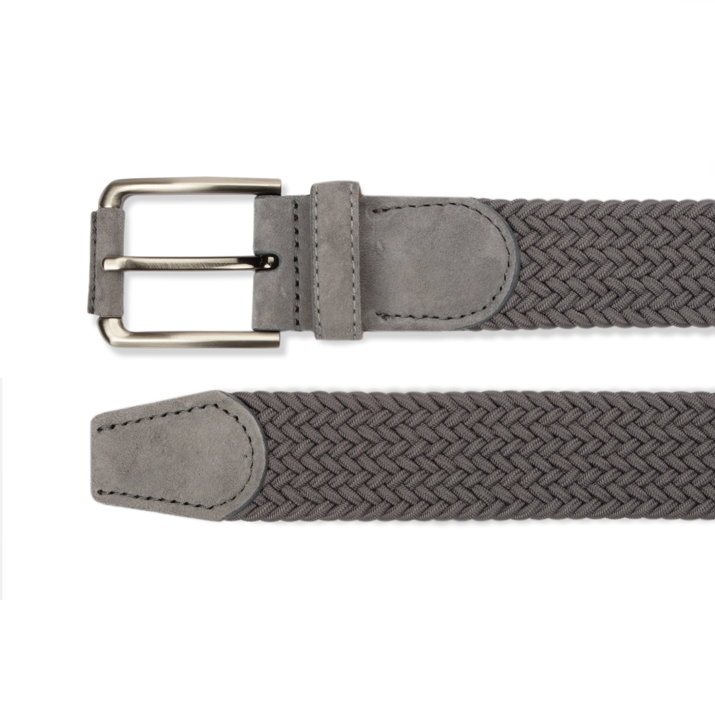 Braided Belt - Grey/Grey Suede