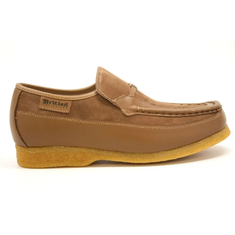 British Walkers Power Men's Crepe Sole Leathe and Suede Slip On Shoes