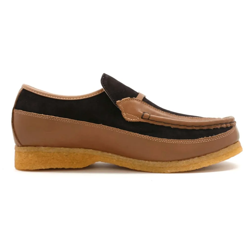 British Walkers Power Men's Crepe Sole Leathe and Suede Slip On Shoes