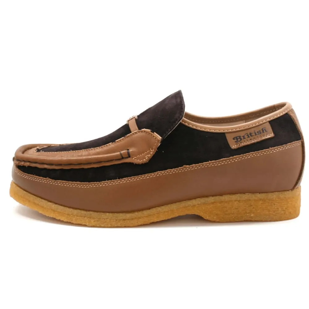 British Walkers Power Men's Crepe Sole Leathe and Suede Slip On Shoes