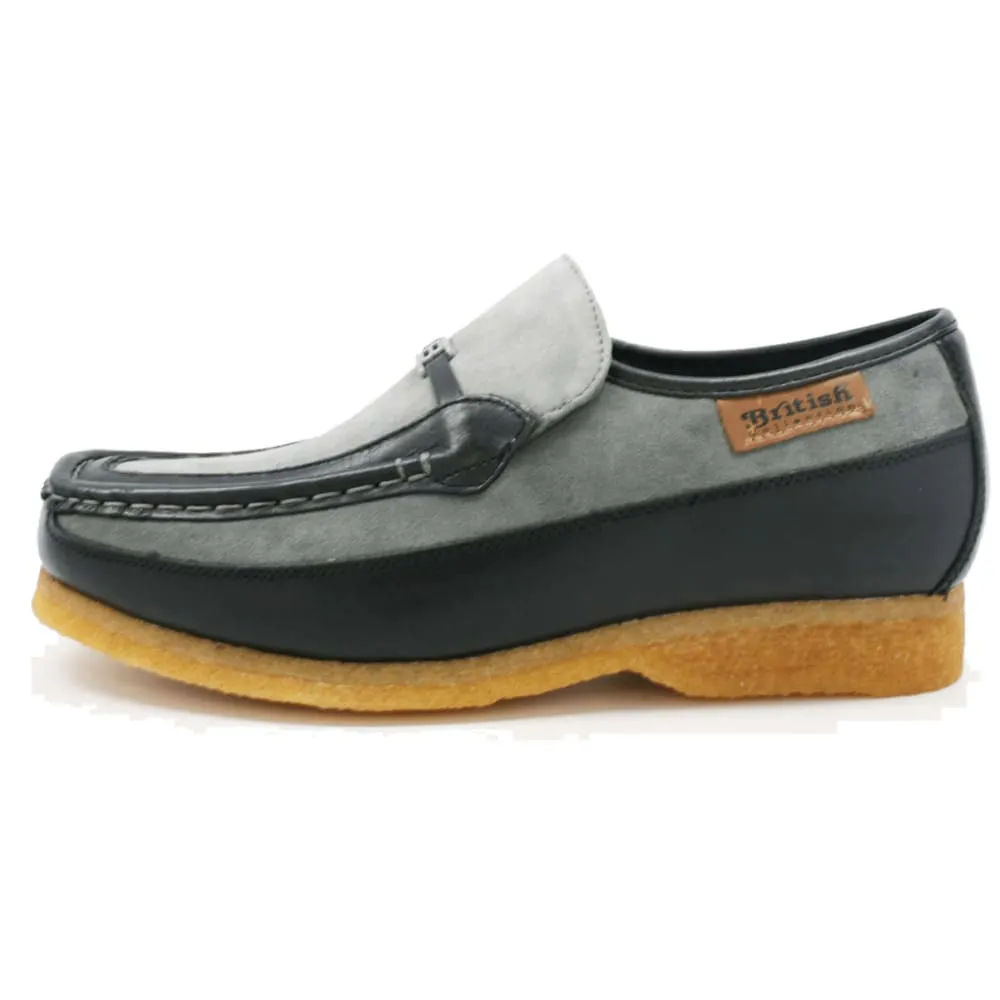 British Walkers Power Men's Crepe Sole Leathe and Suede Slip On Shoes