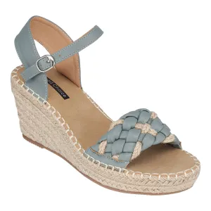 Cati Blue Espadrille Wedge Sandals