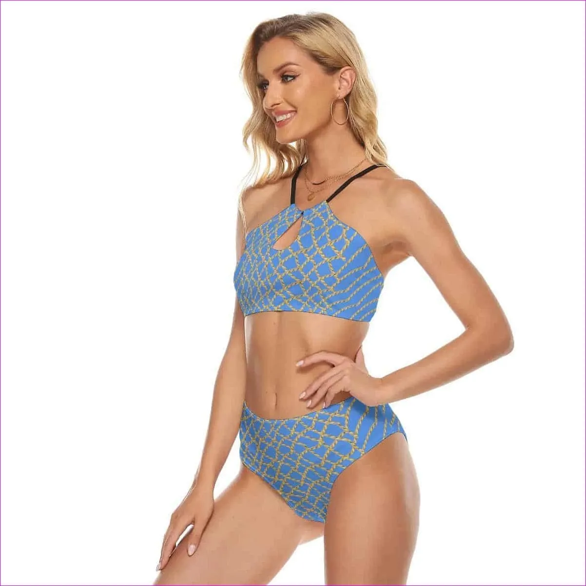 Chained Womens Cami Swimsuit - Blue