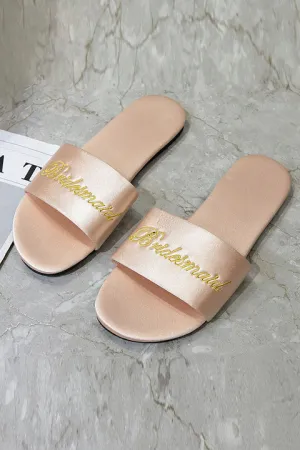 Champagne Women's Bridesmaid Slippers