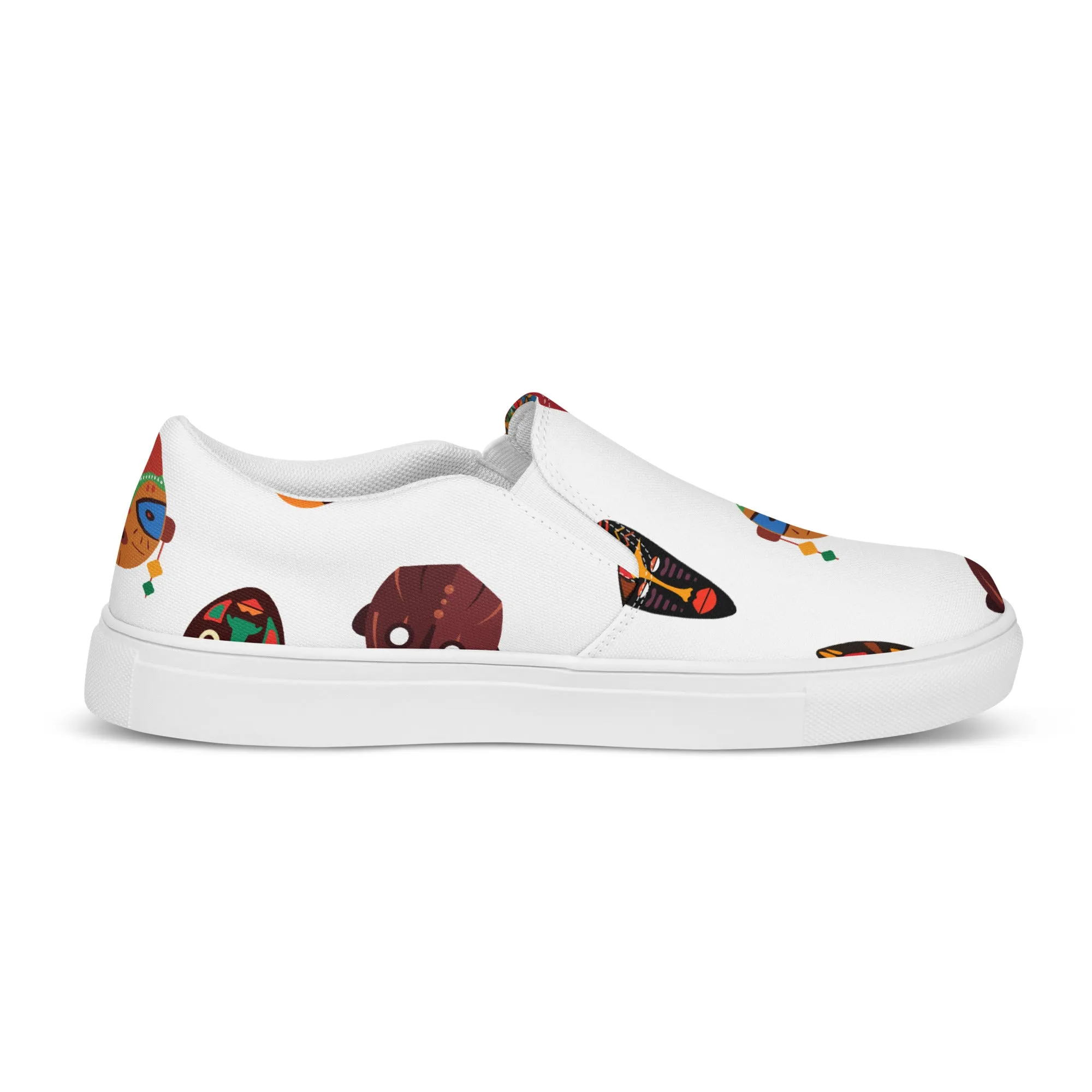 Chi Tribal Mask Men’s Slip-On Canvas Shoes