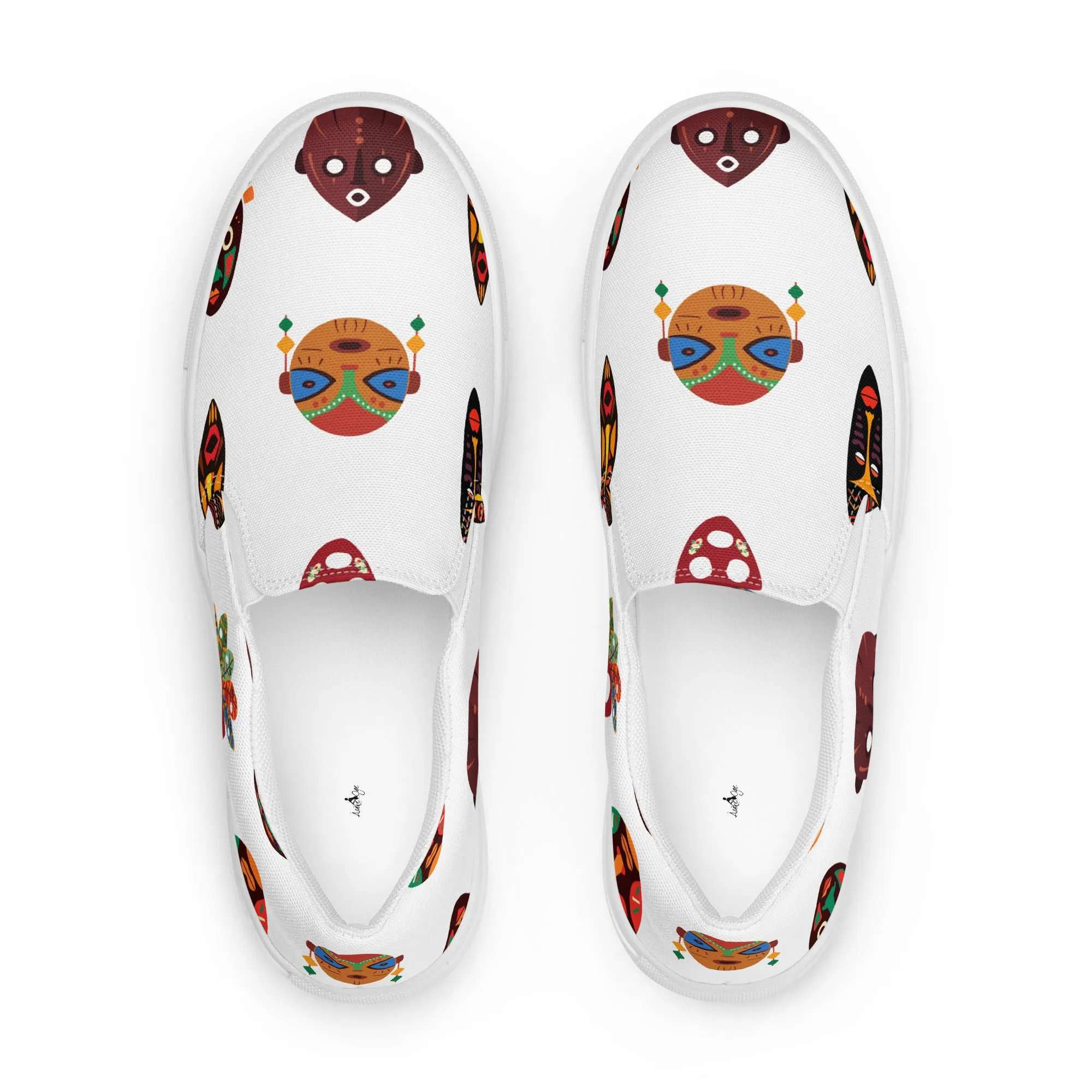 Chi Tribal Mask Men’s Slip-On Canvas Shoes