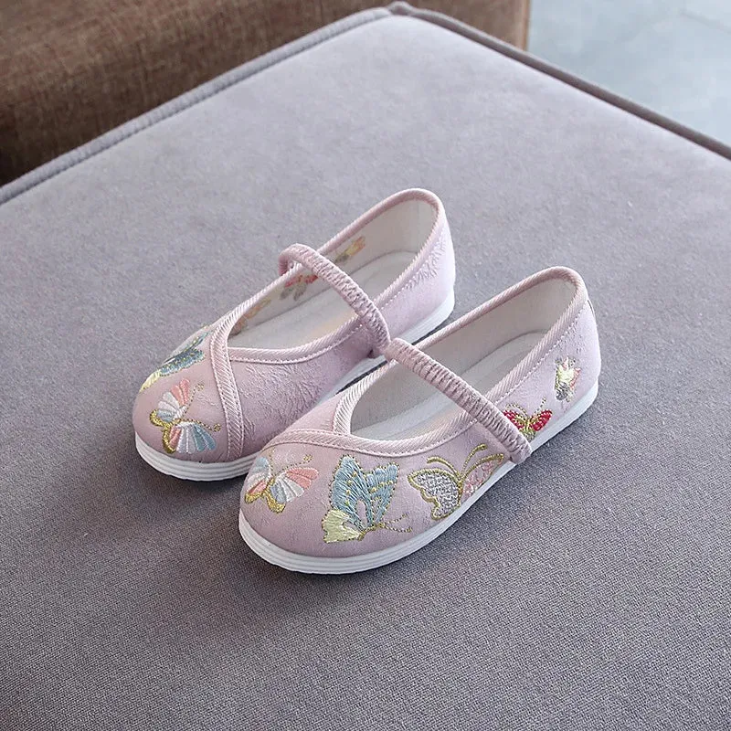 Children's Casual Shoes - Embroidery Kids Girl, Chinese Style - E10144