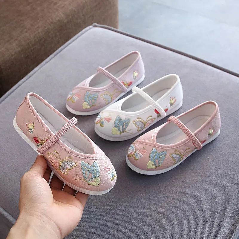 Children's Casual Shoes - Embroidery Kids Girl, Chinese Style - E10144