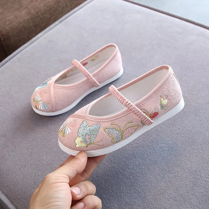 Children's Casual Shoes - Embroidery Kids Girl, Chinese Style - E10144