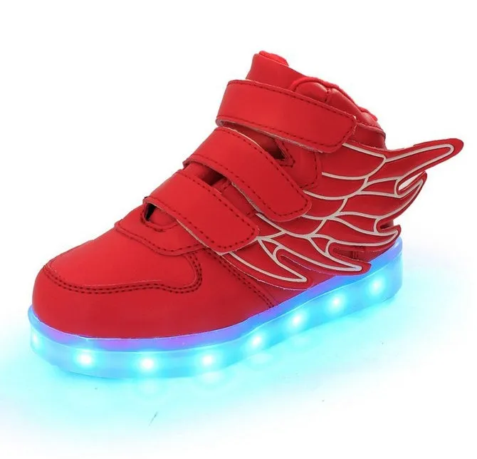 Children's shoes led light shoes children's wings light shoes usb charging colorful luminous shoes casual light shoes