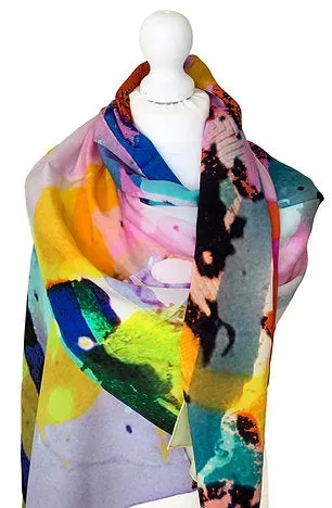 Clare OConnor Abstract Print Silk Scarf