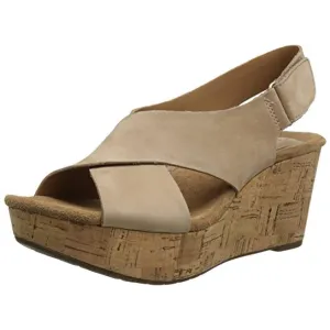 Clark Artisan Womens Caslynn Shae Faux Suede Criss-Cross Wedges