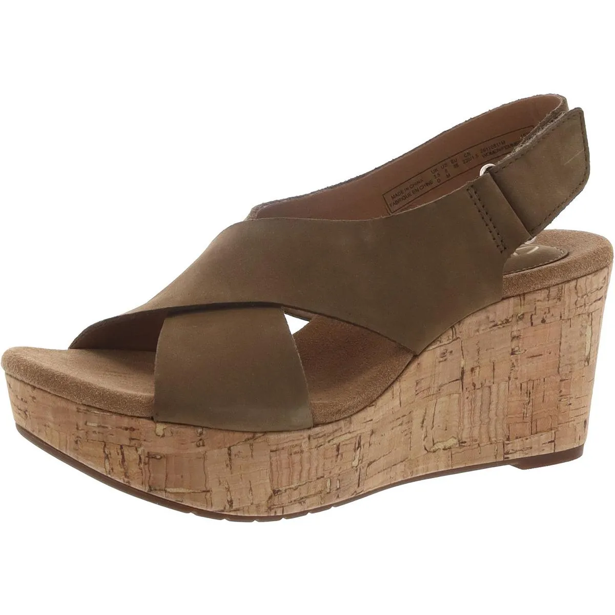 Clark Artisan Womens Caslynn Shae Faux Suede Criss-Cross Wedges