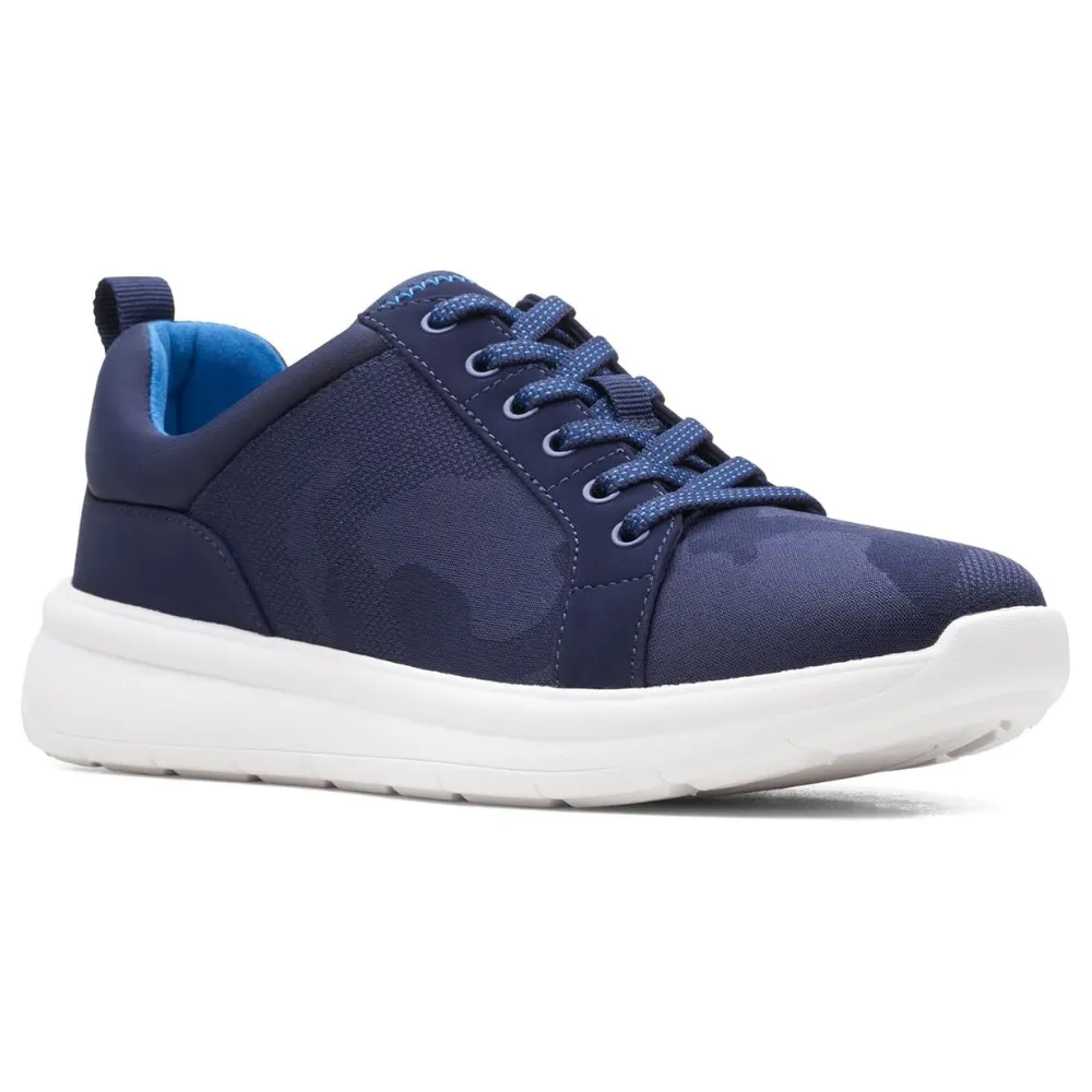 Clarks Ezera Lace Dark Navy Knit Sneaker (Women's)