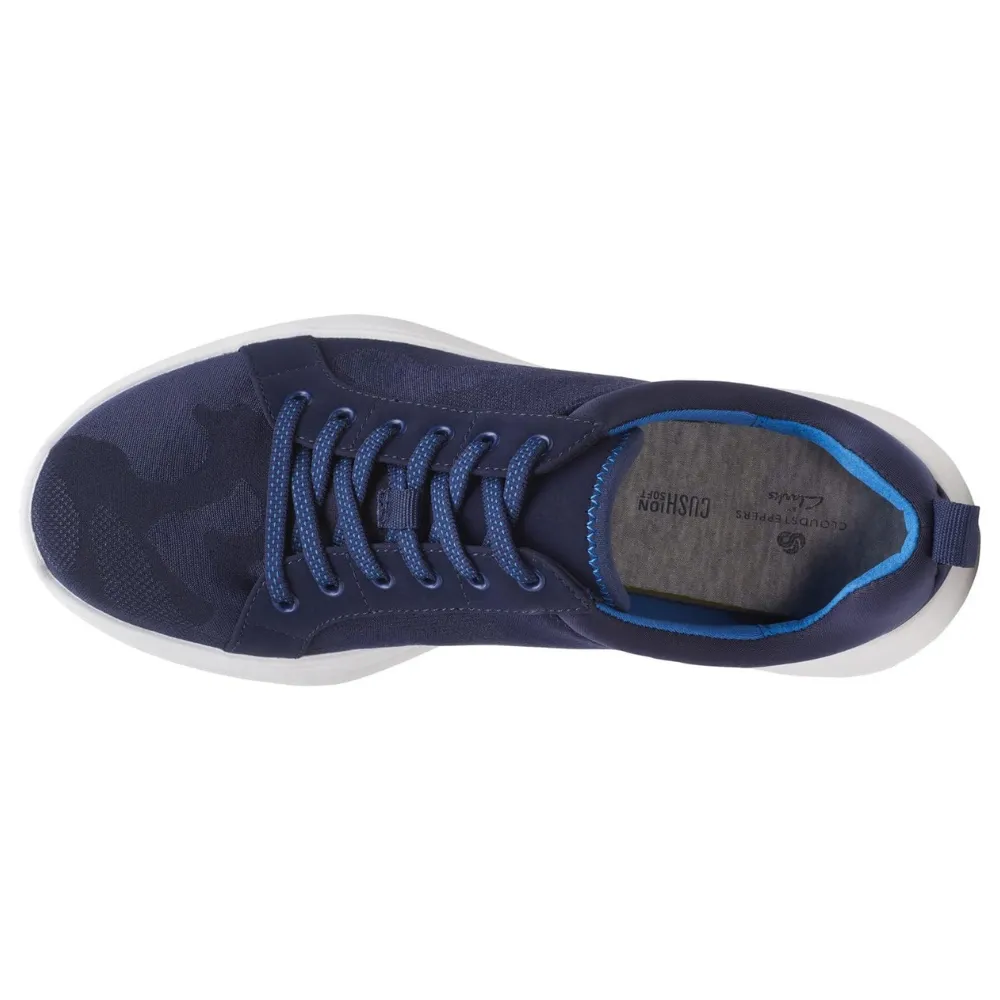 Clarks Ezera Lace Dark Navy Knit Sneaker (Women's)