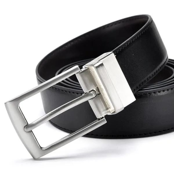 Classy Men Reversible Leather Belt Black