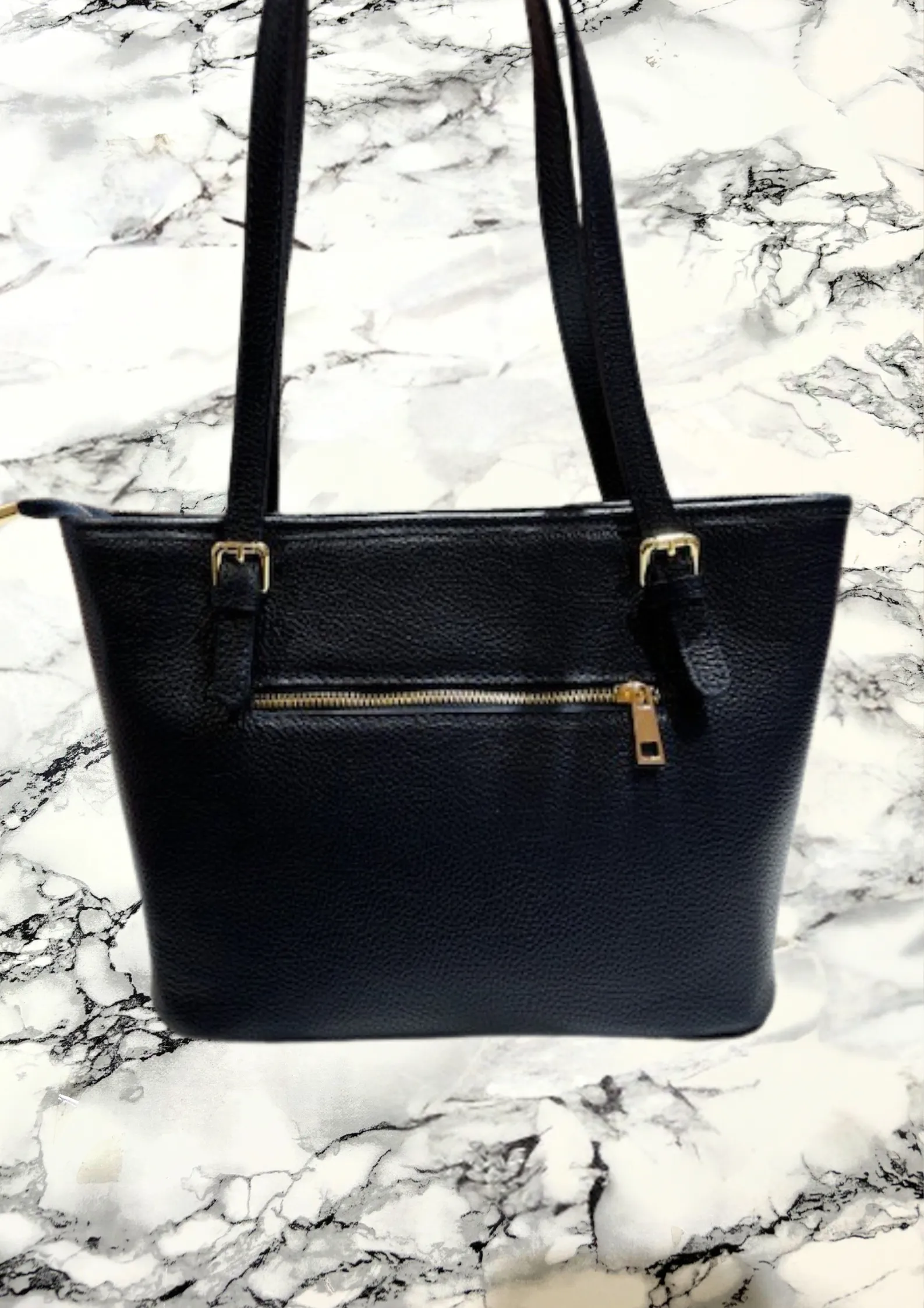 Cobo Leather Handbag Navy