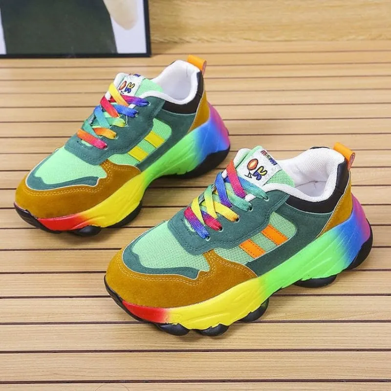 Colorful Rainbow Hip Hop Casual Shoes for Street Style Vibes