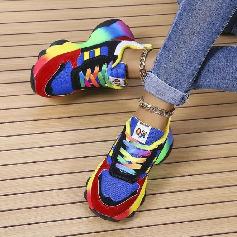 Colorful Rainbow Hip Hop Casual Shoes for Street Style Vibes