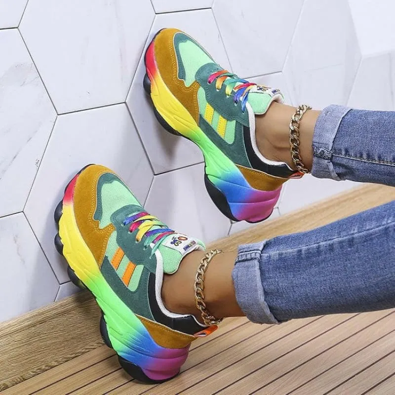 Colorful Rainbow Hip Hop Casual Shoes for Street Style Vibes