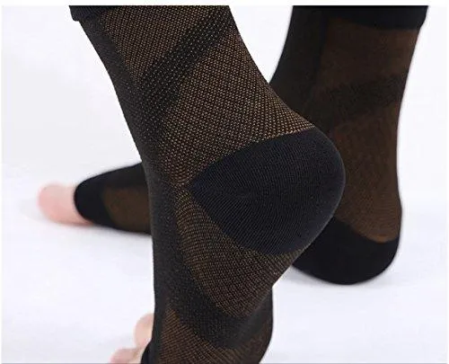 Copper Compression Relief - Open Toe Ankle Socks!